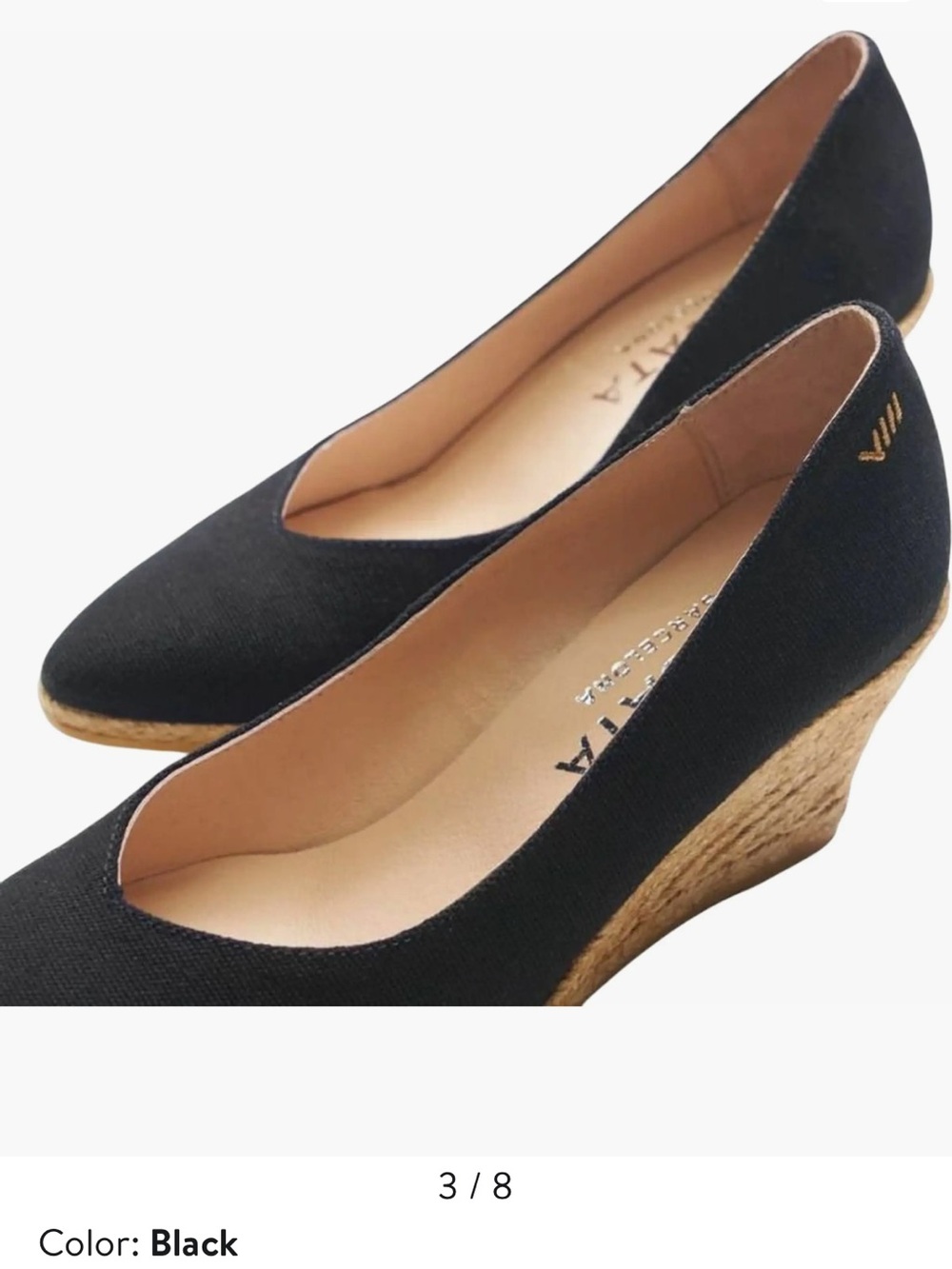 Never worn! Viscata Espadrilles Roses Canvas V Cut Espadrille Wedges Size 40 - Picture 3 of 8